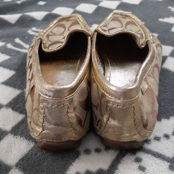 Coach Classic Sheela Canvas Leather Trim Loafer Driving Shoes Size 7 - Picture 7 of 11